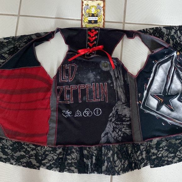 Vintage Styles Ever After Led Zeppelin black lace handmade vest one size - Picture 3 of 7
